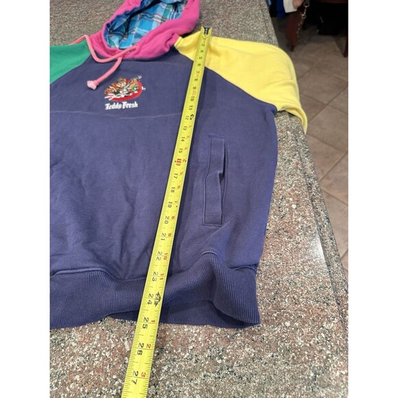 Teddy Fresh X Looney Tunes retro Embroidered Color Block Hoodie Sweatshirt XS - Picture 11 of 11